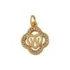 Distrito Lu Europeo y Americano Transfronterizo Retro Circonita Hexágono 26 Letras Inglesas Colgante Luz Lujo Versátil Accesorios de Collar