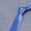 Corbata de grupo de 8 cm de satén hecha a mano para hombre de color liso azul para boda, negocios, monocromática, padrino