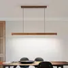 Lámpara de Araña para Restaurante Color Nogal Moderna Minimalista Nuevo Estilo Chino Zen Sala de Té Madera Maciza Tira Larga Lámpara de Mesa para Estudio Protección Ocular