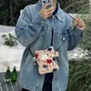 Moda Popular Famosa en Internet Peluche Arcoíris Puntos Lindos Bolso Pequeño Rosa Bolso de Hombro Cruzado Bolso Portátil de Almacenamiento para Compras