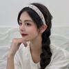 Diadema de Tela Fresca Versátil Aro para el Cabello de Perlas Diadema de Moda Simple Tejida Presionando el Cabello Adornos para el Cabello Pinza para el Cabello Mujeres