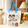 Bolsa de Lona de Recuerdo para Niños, Bolsa Tote de Dibujos Animados para Estudiantes de Primaria, Gracias por Pasar Mi Cumpleaños Conmigo, Bolsa de Regalo para Jardín de Infancia