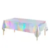 Mantel de Plástico Desechable para Fiesta | Cubierta de Mesa Impermeable de PE para Cumpleaños, Boda y Celebración Festiva | Mantel con Lunares Metálicos y Degradado