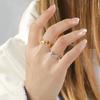 Corte simple transfronterizo color acero titanio dorado mariposa voladora irregular acero inoxidable anillo abierto outlet de fábrica