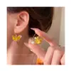 Pendientes de perlas con flecos de osmanthus Super Fairy, dulces y delicados, para mujer, estilo retro francés, con cara a juego.