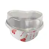 Caja de papel de aluminio en forma de corazón 100ml caja de almuerzo desechable caja de embalaje para llevar lata de aluminio para hornear pastel pudín resistente taza para hornear