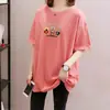 Camiseta de Manga Curta 2026 Verão Nova Solta Tamanho Plus Size Roupas Femininas Cobrindo a Barriga Escondendo Gordura Comprimento Médio Top Casual