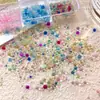 Nuevas Decoraciones de Uñas con Cuentas de Vidrio de Colores, Decoraciones para Uñas con Cuentas de Burbujas Aurora Dopamina Mixtas de 6 Compartimentos