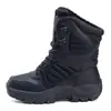 Fornecido Diretamente pelo Fabricante, Botas Militares Pretas de Tamanho Grande Transfronteiriças com Forro de Lã e Botas Táticas de Cano Alto Espessadas, Sapatos de Caminhada Masculinos, Botas de Neve