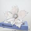 Flores de Natal Simuladas de 25cm Arranjo de Flores de Tecido de Natal Ornamentos Decorativos Lantejoulas de Seda Flores de Natal Atacado a Granel