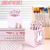 Porta-Canetas Fofo Estilo Ins de Coelho Miffy, Caixa de Papelaria Grande Capacidade para Mesa de Estudante, Armazenamento de Pincéis de Maquiagem de Alto Valor para Dormitório