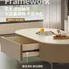 Mesa de Centro de Losa de Roca Sala de Estar Hogar Apartamento Pequeño Minimalista Moderno Mesa de Té de Piso Mesa de Café Pequeña Ovalada de Alta Gama Celebridad de Internet