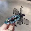 Grampo de Cabelo com Laço de Tela e Strass para Mulheres 2026 Novo Estilo Luxo Leve Retrô Versátil Diário para Prender Cabelos Soltos Clipe Lateral