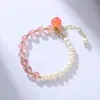 Pulseira de Pedra Olho de Gato Ágata Pulseira de Cristal Design de Nicho Ins Presente de Aniversário para Melhor Amigo(a) ou Namorada