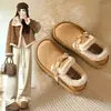 Sapatos femininos estilo Birkenstock com sola grossa e forro de fleece, nova coleção de inverno 2026, extra grossos e quentes, totalmente fechados, com forro peludo, sapatos femininos de algodão