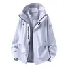 Jaqueta softshell 3 em 1 para montanhismo para homens e mulheres com forro de fleece, à prova de vento e à prova d'água, logotipo personalizável