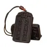 Madera Fulminada con Cabeza de Tigre tipo Jade e Imagen del Dios del Trueno, Acompañado de una Cruz y Escrituras Celestiales, Colgante de Doble Cara, Herramienta Ritual Taoísta de Madera de Azufaifo Fulminada Venta al por Mayor