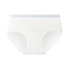 Roupa íntima feminina lisa de cor sólida, versátil, 100% algodão 10A, antibacteriana, para a pele, respirável, de cintura média, para o quadril