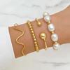 Juego de Pulseras de Cadena de Aleación Multicapa Europea y Americana Mix-And-Match Estilo Punk Redondo Corazón Estrella Joyería para Mujer