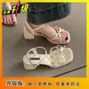Tacones Altos Romanos Franceses de Punta Abierta para Mujer Verano 2026 Nuevos Sandalias Versátiles de Moda Impresionantes de Una Correa para Mujer