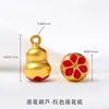Tendencia Nacional Método Antiguo Arena Oro Colgante Fuego Azul Goteo de Aceite Suerte Hueco Tallado Incrustado Perlas Hecho a Mano DIY Pulsera Collar Accesorios