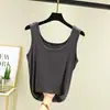 Camisole de Modal Lisa Sem Mangas para Verão Feminina, Top Simples Versátil de Gola U com Corte Justo