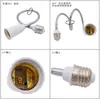 Portalámparas de Conversión Universal E27 a E27 Portalámparas con Tubo Flexible Extensión Adaptador de Base de Rosca Cerámica para Luz LED