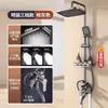 Juego de cabezal de ducha de montaje superficial para bañarse, sistema de ducha completo para baño con aumento de presión, con tubería vista y mezclador