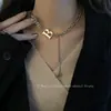 Colar com Pingente de Letra Personalidade Estilo Europeu e Americano B Edição Larga Bins Celebridade da Internet Casal Corrente da Clavícula Hip Hop K Corrente Grossa Colar para Mulheres