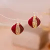 Brincos de Pérola com Zircônia Gota de Óleo Vermelho de Angola, Brincos Estilo Retrô Francês, Brincos de Nicho Exquisitos de Alta Qualidade para Mulheres