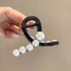 Pinza de Garra para Cabello Negra, Grande, Pinza Pequeña Simple con Letra Mínima, Pinza de Tiburón para la Parte Posterior de la Cabeza de Mujer, Accesorio para el Cabello, Pinza para el Cabello de Navidad