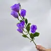 Eustoma grandiflorum 3 cabezas 6 cabezas platycodon grandiflorum paquete platycodon grandiflorum decoración del hogar boda diseño de sala de bodas guía de camino flores de seda hechas a mano