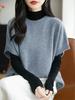 Nuevo Chaleco de Punto Corto 100% Lana Pura Francés para Mujer Suelto en Capas Chaleco Suéter de Cachemir