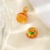 Accesorios Antiguos Vietnamitas de Oro de Arena Alta Retención de Color Cuentas Espaciadoras Colgante de Zirconio Incrustado de Durazno Cadena de Extensión para Pulsera y Collar Joyería DIY