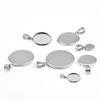 Atacado de aço inoxidável multi-especificação DIY tempo gem disco inferior suporte pingente pet tag colar jóias acessórios