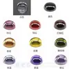 Wuzhou gema artificial forma de huevo ovalado plano liso color liso piedra principal con piedra circón al por mayor