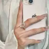 Anillo de Personalidad Corazón Dulce para Mujer, Anillo Abierto Geométrico Ovalado Hueco Irregular Versátil Apilable, Anillo para Dedo Índice Moderno