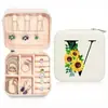 Caja de joyería portátil exquisita de alta gama en color de stock logo impreso caja de joyería aretes anillo caja de almacenamiento de joyería
