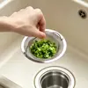 Tela de filtro para pia de cozinha, cesta de aço inoxidável para pia, tubo de drenagem anti-entupimento, acessório de filtragem para pia