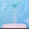 Adorno para pastel de bola redonda con lentejuelas decoración de pastel de cumpleaños Rosa Azul Amor lazo redondo Tarjeta de perla