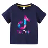 2026 Roupas Infantis Transfronteiriças Camiseta de Manga Curta de Verão para Meninos e Meninas Camiseta Básica de Desenho Animado Top de Manga Meia para Bebê