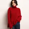 Suéter de cachemira engrosado 2026 nuevo modelo otoño e invierno para mujer, suéter básico de cinco agujas de tres cabos, estilo elegante, corto por delante y largo por detrás