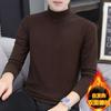 Ropa interior térmica de terciopelo alemán al por mayor de temperatura constante con forro polar grueso interior para hombre, camiseta básica de manga larga de cuello medio alto para mediana edad