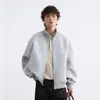 Chaqueta Cardigan de Marca Retro Americana de Moda 2026 con Cuello Alto para Hombres y Mujeres Simple Holgada Versátil Color Sólido Chaqueta Deportiva Casual
