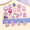 Mistura de 20 Tipos de Resina Desenho Animado Simulação Doces Roxos Cogumelo Uva Pingentes Chaveiro DIY Acessórios de Colar