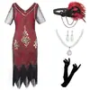 Popular Vestido de Noche Retro con Lentejuelas Gatsby 1920s Europeo y Americano Vestido de Graduación Cuello en V Borla Transfronterizo