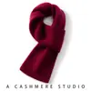 Bufanda nueva de otoño e invierno: 100% cachemira pura, cálido, estilo mujer, tejido, color liso, diseño liso, con perforaciones para ventilación, a prueba de viento y cómodo de llevar