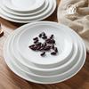 Plato de cerámica blanco puro personalizado fábrica directa plato occidental creativo cerámica europea plato occidental logotipo personalizado
