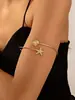 Anillo de Brazo Espiral Exagerado de Flor y Mariposa de Moda Europea y Americana Transfronterizo Pulsera Geométrica Multicapa Pulsera para Parte Superior del Brazo de Estrella de Mar y Concha