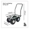 Carro de Herramientas de Hardware, Carrito de Plataforma para Carga, Carrito Pequeño de 4 Ruedas, Carrito con Cesta de Plástico, Ruedas Grandes Inflables de 10 pulgadas que Ahorran Esfuerzo